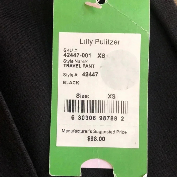 Lilly Pulitzer Travel Pants black XS New with Tags - Picture 7 of 8